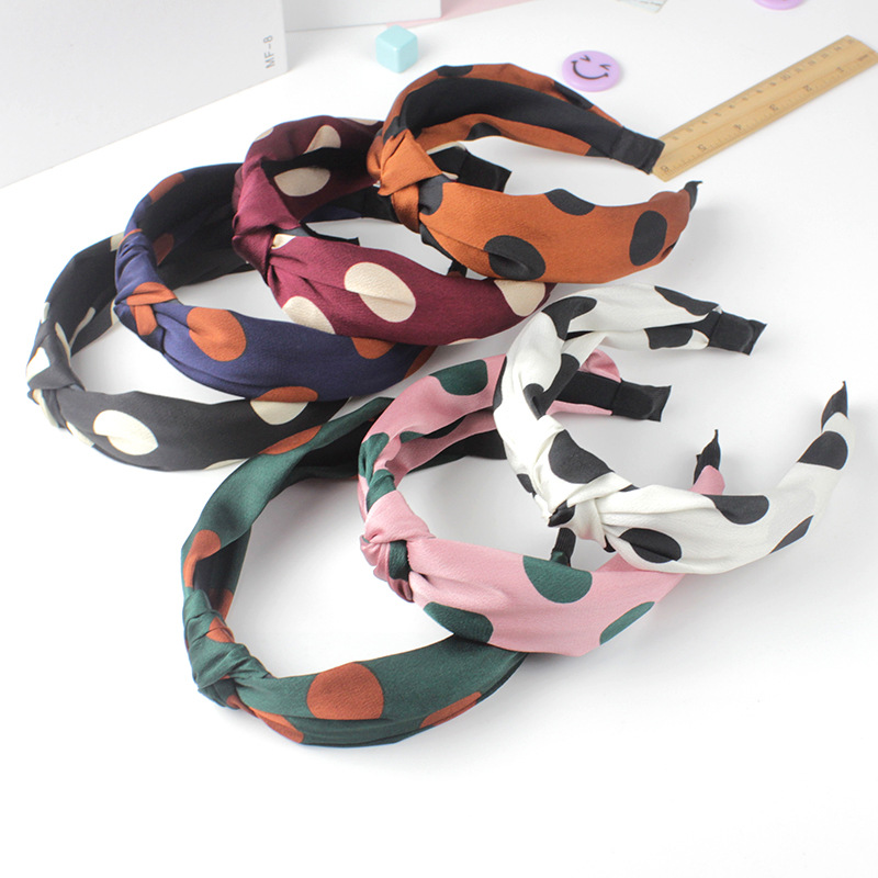 Korean New High-End All-Match Big Wave Color Cross-Knotted Wide Brim Hair Band Headband Korean Hair Accessories Head Buckle Ladies