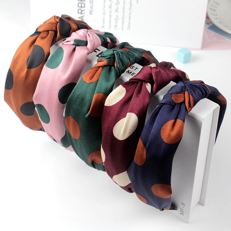 Korean New High-End All-Match Big Wave Color Cross-Knotted Wide Brim Hair Band Headband Korean Hair Accessories Head Buckle Ladies