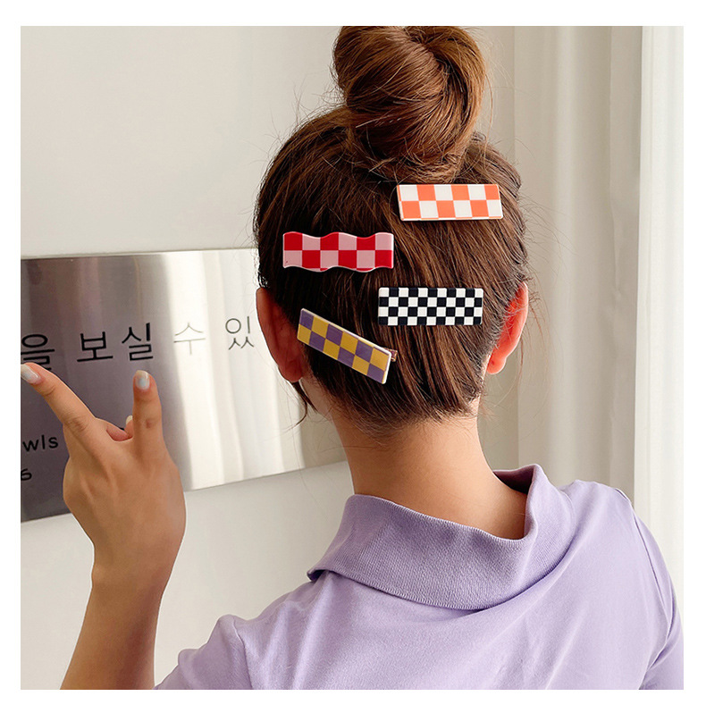 New Accessories Wave Checkerboard Plaid Hairpin Sweet All-Matching Bang Clip Color Plaid Hair Clip Side Clip Internet Celebrity Hair Accessories New Accessories Wave Checkerboard Plaid Hairpin Sweet All-Matching Bang Clip Color Plaid Hair Clip Side Clip Internet Celebrity Hair Accessories