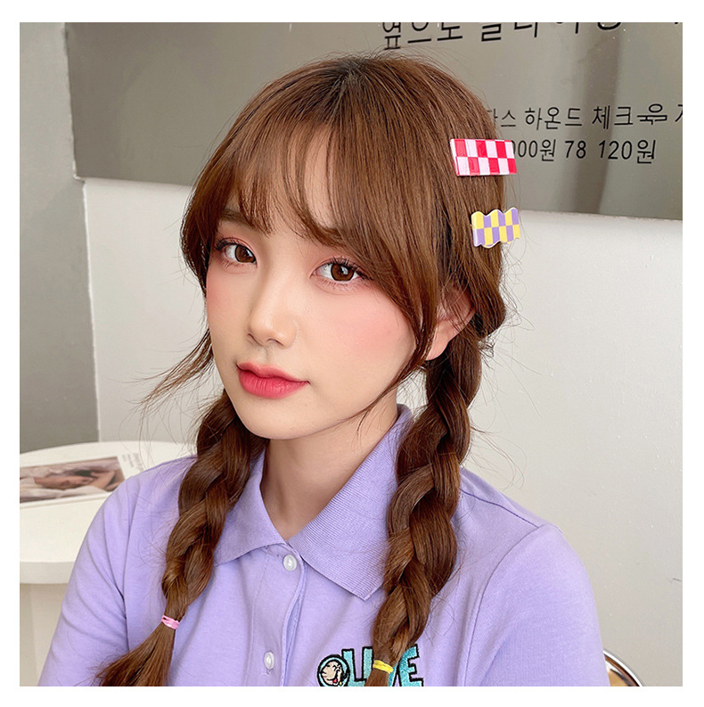 New Accessories Wave Checkerboard Plaid Hairpin Sweet All-Matching Bang Clip Color Plaid Hair Clip Side Clip Internet Celebrity Hair Accessories New Accessories Wave Checkerboard Plaid Hairpin Sweet All-Matching Bang Clip Color Plaid Hair Clip Side Clip Internet Celebrity Hair Accessories