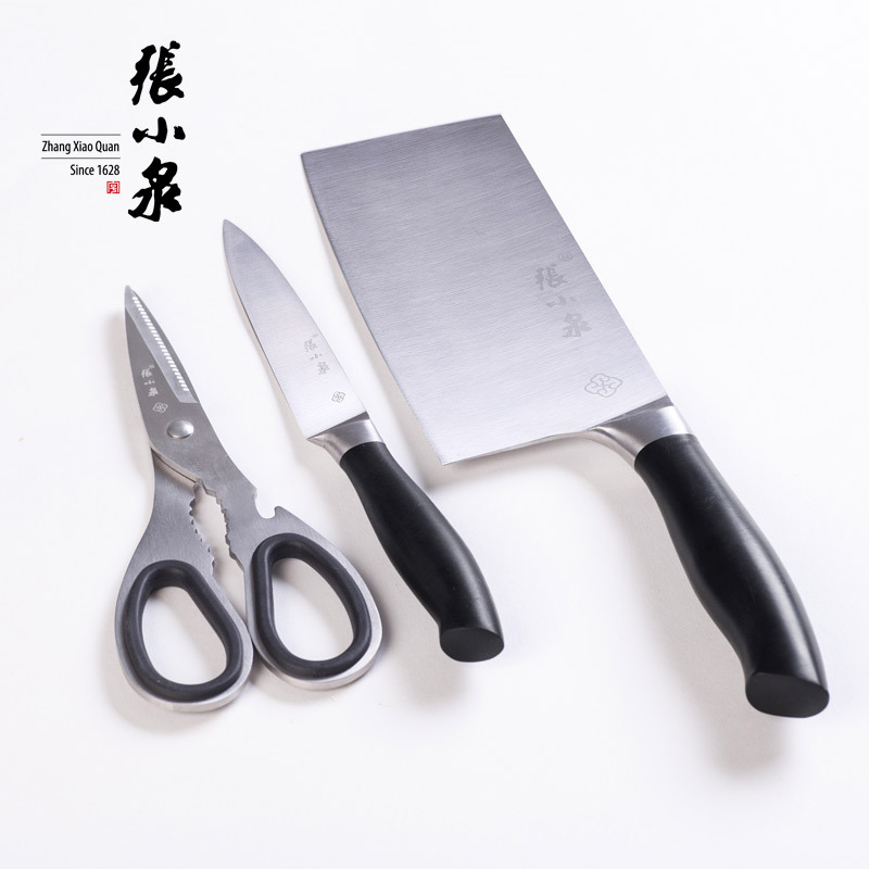 Hangzhou Zhang Xiaoquan Kitchen Knife and Scissors Three-Piece Set Combination Stainless Steel Slicer Fruit Knife Kitchen Scissors Set