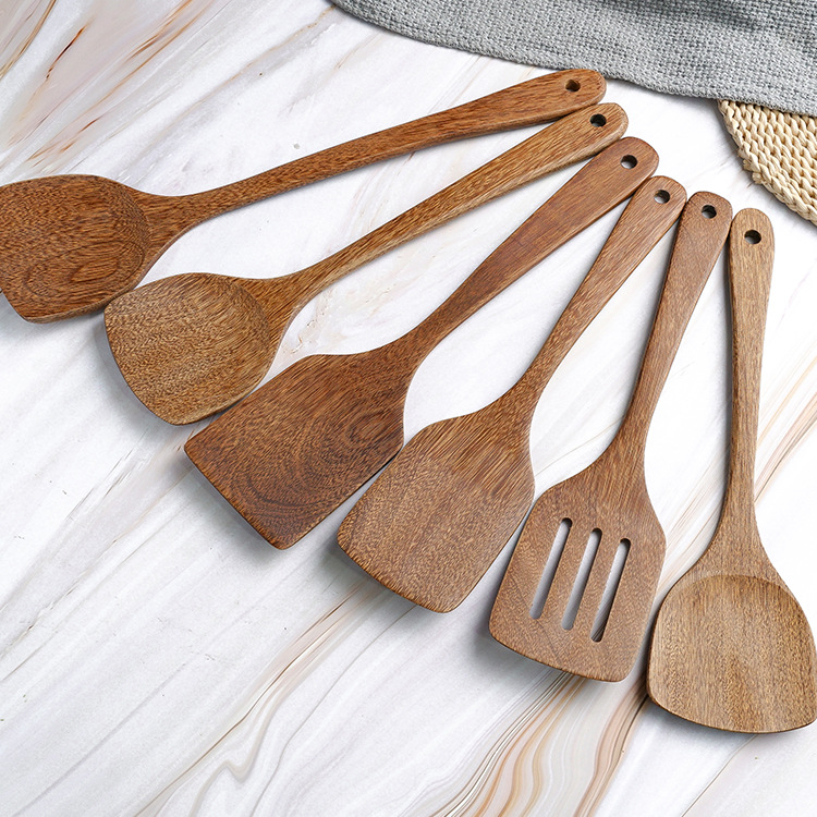 New Wholesale Paint-Free Non-Stick Pan Wooden Spatula Non-Hurt Pan Spatula Door Frame Long Handle Shovel Factory Shovel