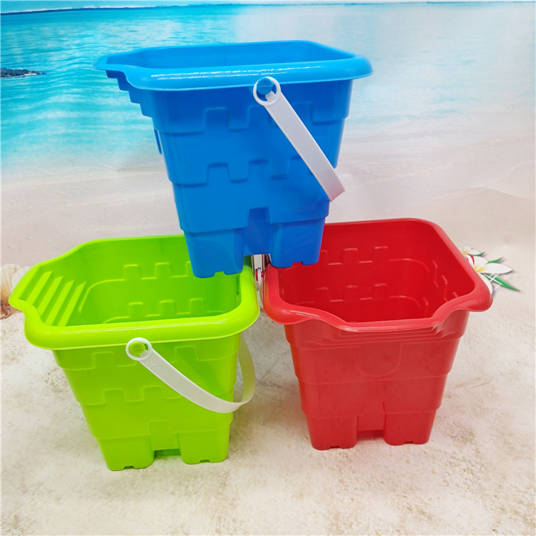 7-Piece Set Spatula Set Children&#039;s Beach Plastic Toy Bucket Children&#039;s Sand Castle Barreled Water Bucket Fish Catching Bucket