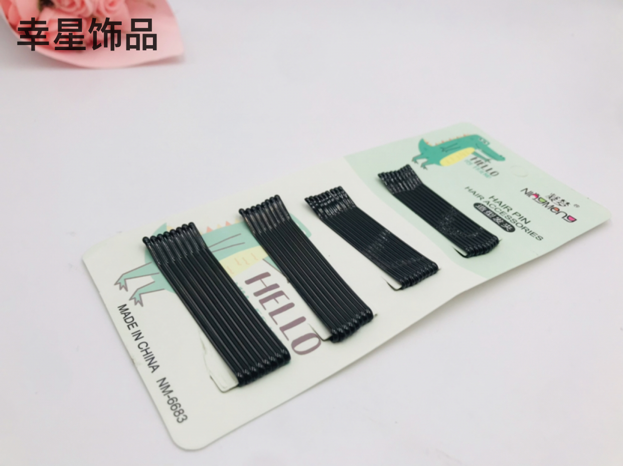Crocodile Blue Card Size Long and Short Wave Hair Straightener Wire Clip Wire Clip Spray Paint Shredded Hair Bangs Clip Updo Hair