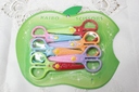 factory direct KAIBO brand plastic lace Apple stationery set of 6 children's safety scissors KB8021