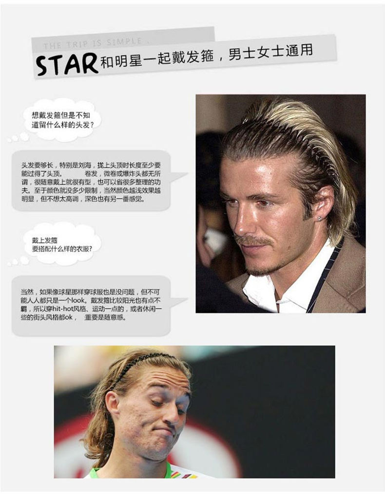 Headband Trendy Korean Oil Head Men's Sports Barrettes Big Back Invisible Hair Band Female Face Wash Wave Hairpin