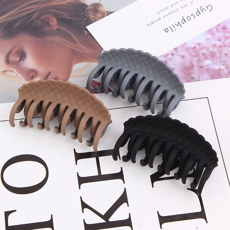 Red Wave South Korean temperament simple Ins retro medium size grab clip ladies shower tray hair environmental plastic hairpin