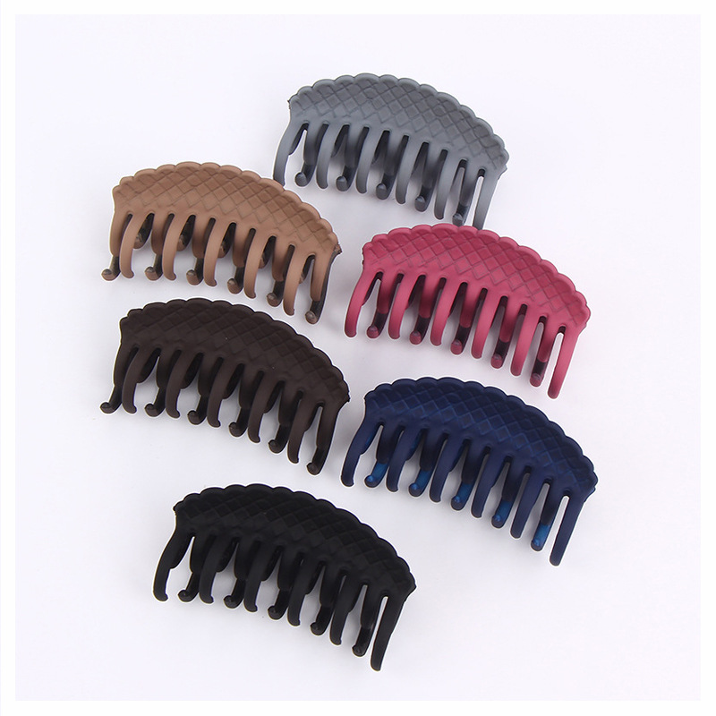 Red Wave South Korean temperament simple Ins retro medium size grab clip ladies shower tray hair environmental plastic hairpin