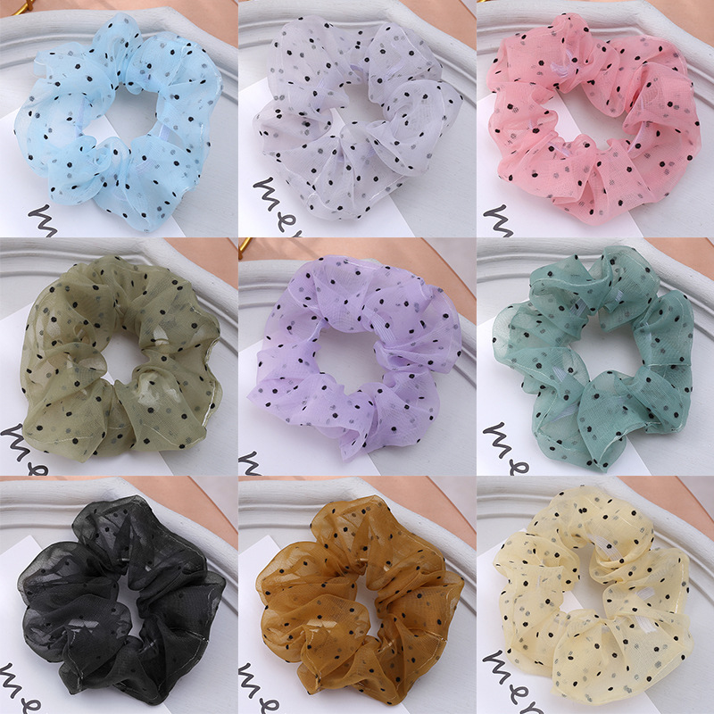 Korean version of cross-border hot style large circle hair circle wave dot ponytail hair ornament