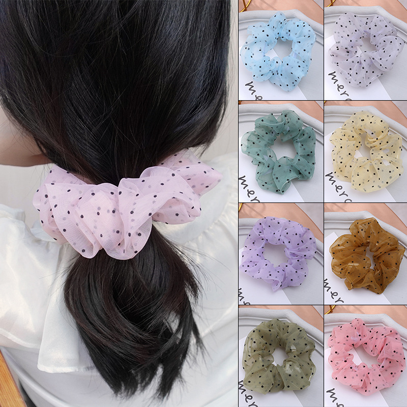 Korean version of cross-border hot style large circle hair circle wave dot ponytail hair ornament