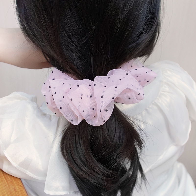 Korean version of cross-border hot style large circle hair circle wave dot ponytail hair ornament
