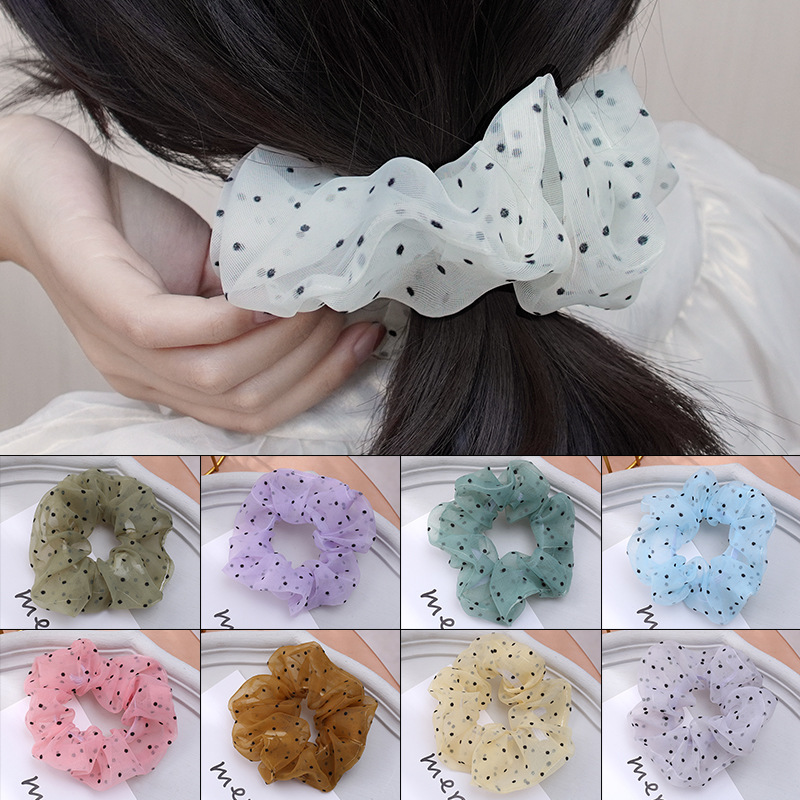 Korean version of cross-border hot style large circle hair circle wave dot ponytail hair ornament