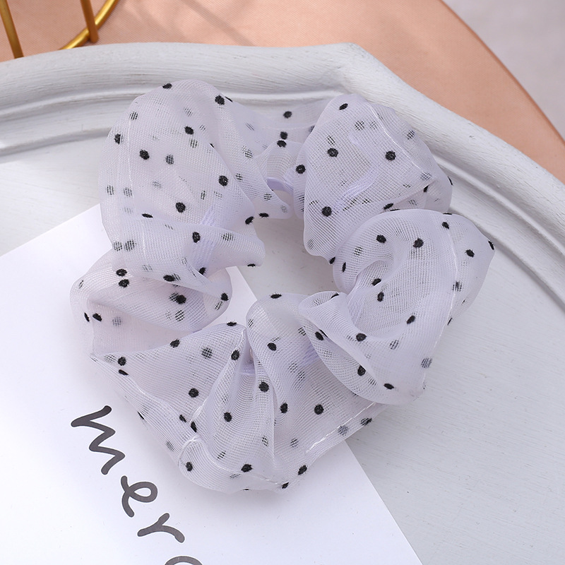 Korean version of cross-border hot style large circle hair circle wave dot ponytail hair ornament