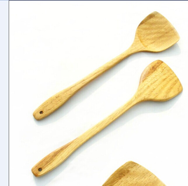 Supply Natural Color Old Paint Wooden Spatula Wooden Turner Non-Stick Spatula Wooden Spoon