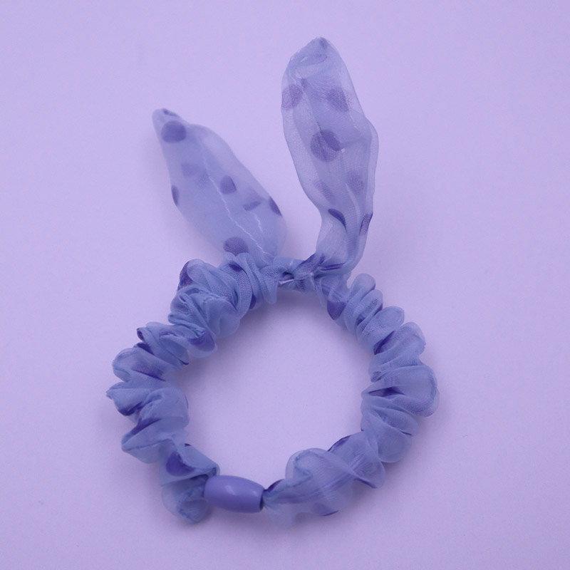 Korean version of the Wave Point Rabbit Ears Hair Ring Small Fresh Headwear Ponytail Rubber Band sweet Wind Hair Tool