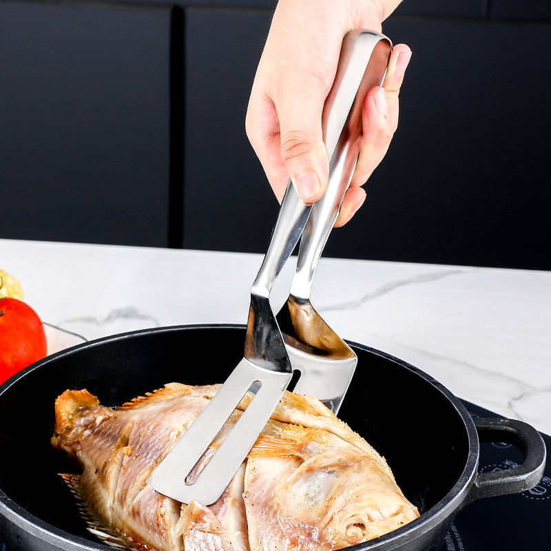 Steak Shovel Spatula 304 Stainless Steel Fried Fish Spatula Steak Pancake BBQ Shovel Food Clip Flip Fish Artifact Fried