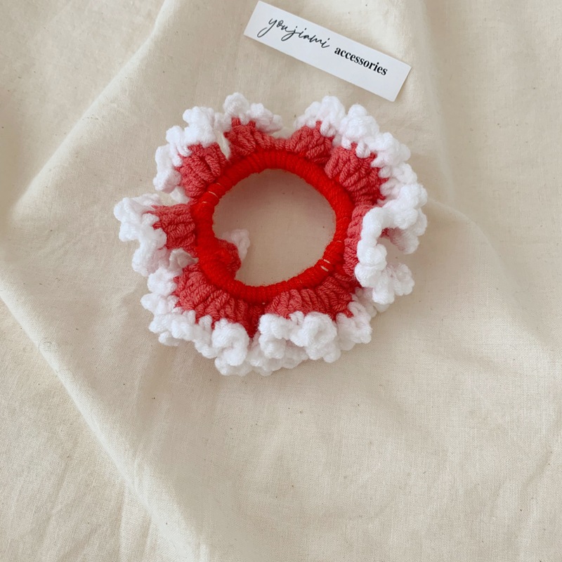 Youjiami Retro Color Matching Wool Wave Hair Band Hand-Woven Hair Rope Hair Rope Bun Hair Ornament Headdress