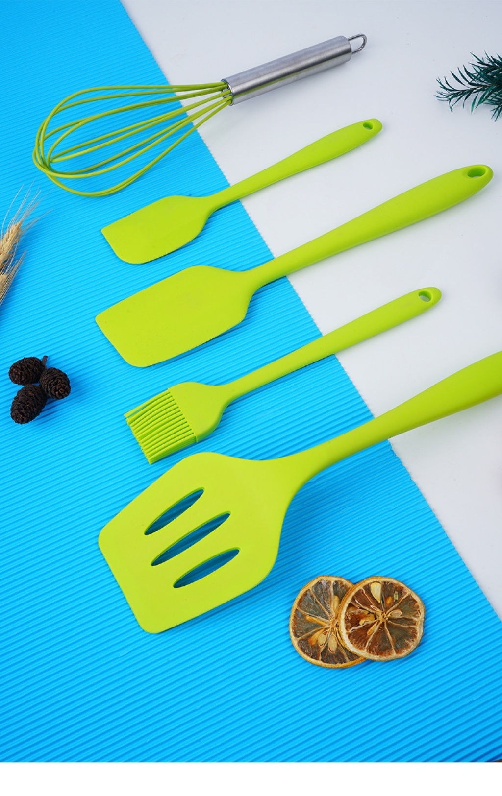 Silicone Kitchenware Baking Tool Egg Beater Scraper Steak Spatula Slotted Turner Spot Five-Piece Baking Cooking Silicone Kitchenware Baking Tool Egg Beater Scraper Steak Spatula Slotted Turner Spot Five-Piece Baking Cooking