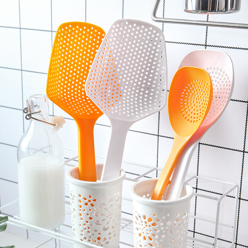 Multi-function colander ladles household skimmer stir-fry titanium spatula mixed color kitchen supplies three specifications