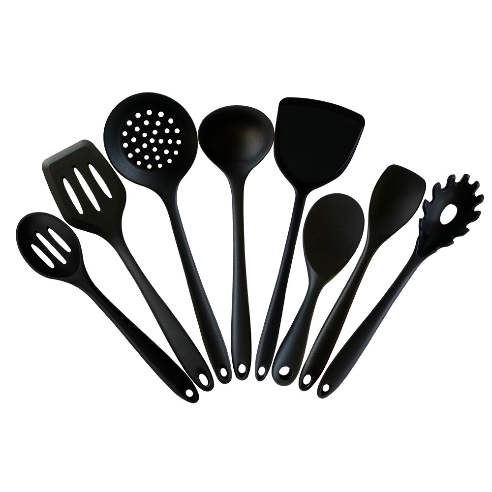 All-Inclusive Silicone Kitchenware Set Spatula Chinese Shovel Integrated Rice Spoon Soup Spoon Fence Powder Claw Leakage 8-Piece Set