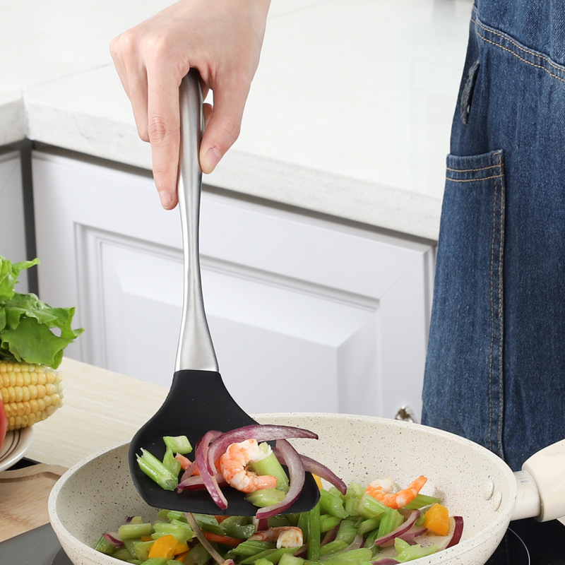 304 Spatula Silicone Spatula Spatula Non-Stick Spatula Kitchen Household Two-Piece Set Spatula Spoon High Temperature Resistant