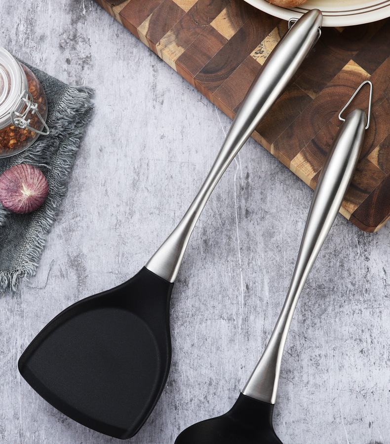 304 Spatula Silicone Spatula Spatula Non-Stick Spatula Kitchen Household Two-Piece Set Spatula Spoon High Temperature Resistant 304 Spatula Silicone Spatula Spatula Non-Stick Spatula Kitchen Household Two-Piece Set Spatula Spoon High Temperature Resistant