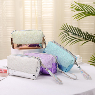 The New web celebrity laser transparent cosmetic bag \"women portable storage bag waterproof travel toiletry bag in TPU The New web celebrity laser transparent cosmetic bag \"women portable storage bag waterproof travel toiletry bag in TPU
