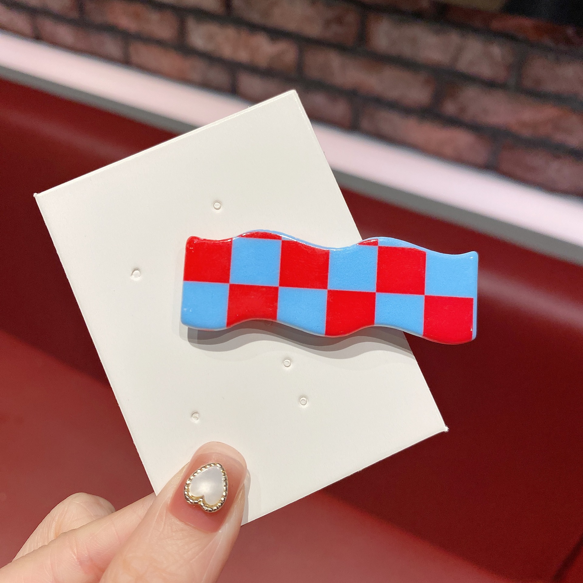 New Wave Chessboard Plaid Barrettes Sweet All-Matching Bang Clip Color Plaid Hair Clip Side Clip Internet Celebrity Hair Accessories Female Fashion