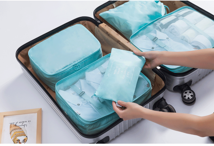Travel Storage Bag Korean Plain Travel Seven-Piece Collect Clothes Travel Storage Underwear Classification Organizing Bag Manufacturer Travel Storage Bag Korean Plain Travel Seven-Piece Collect Clothes Travel Storage Underwear Classification Organizing Bag Manufacturer