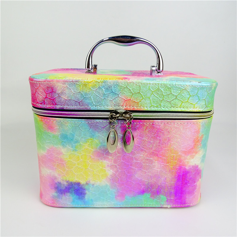 Factory Direct Sales New Three-Piece Set Portable Cosmetic Bag Pu Portable Cosmetic Case Large Capacity Cosmetic Case Storage Bag