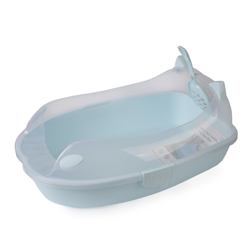 Semi-enclosed cat litter pan cat toilet cat bedpan cat litter pan pet supplies with spatula does not contain cat litter