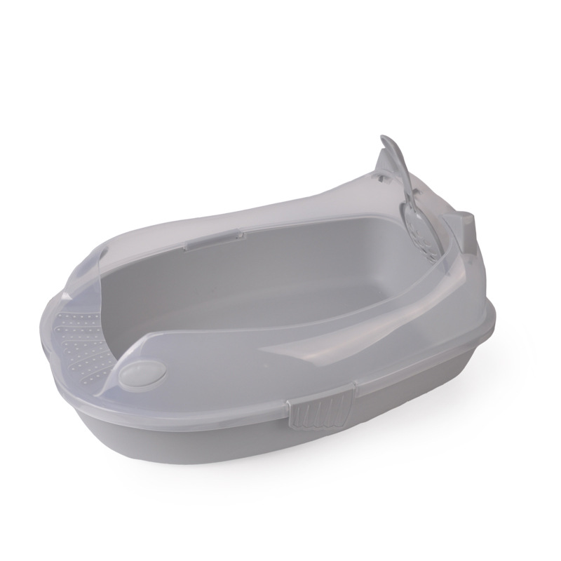 Semi-enclosed cat litter pan cat toilet cat bedpan cat litter pan pet supplies with spatula does not contain cat litter