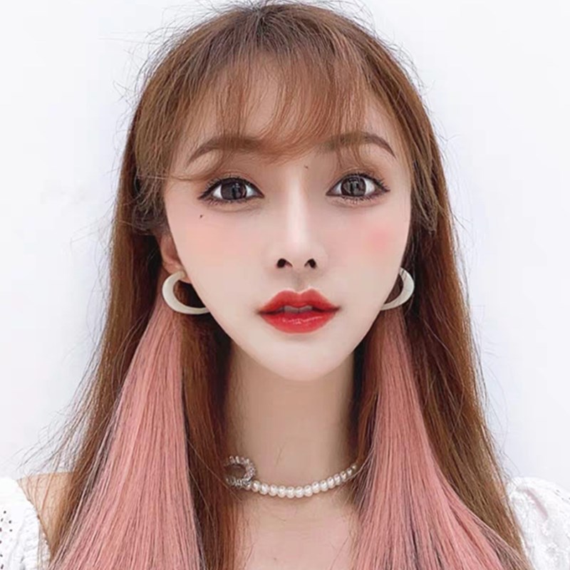 Set Seamless Colorful Hairpiece Hair Extension Color Stripes Hot Color One Card Invisible Long Hair Extension in Stock Set Seamless Colorful Hairpiece Hair Extension Color Stripes Hot Color One Card Invisible Long Hair Extension in Stock