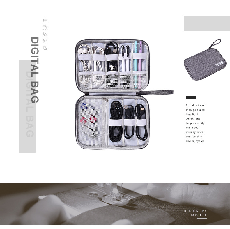 New Flat Digital Packet Storage Bag Multifunction Data Cable Storage Bag Mobile Power Headset Storage Bag Factory