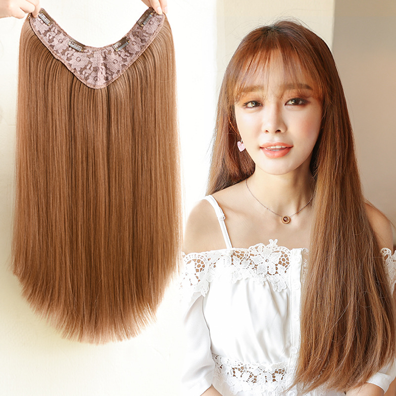 Curly Hair Big Wave OnePiece Long Hair Fluffy Natural Long Hair UShaped Wig Hair Extension Piece Currently Available