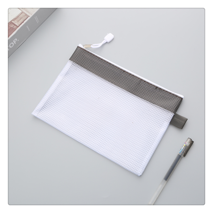 Zipper Closure Transparent Grid Stripe Material Bill Voucher Storage Bag Document Organizing Bag Student Stationery Bag Zipper Closure Transparent Grid Stripe Material Bill Voucher Storage Bag Document Organizing Bag Student Stationery Bag