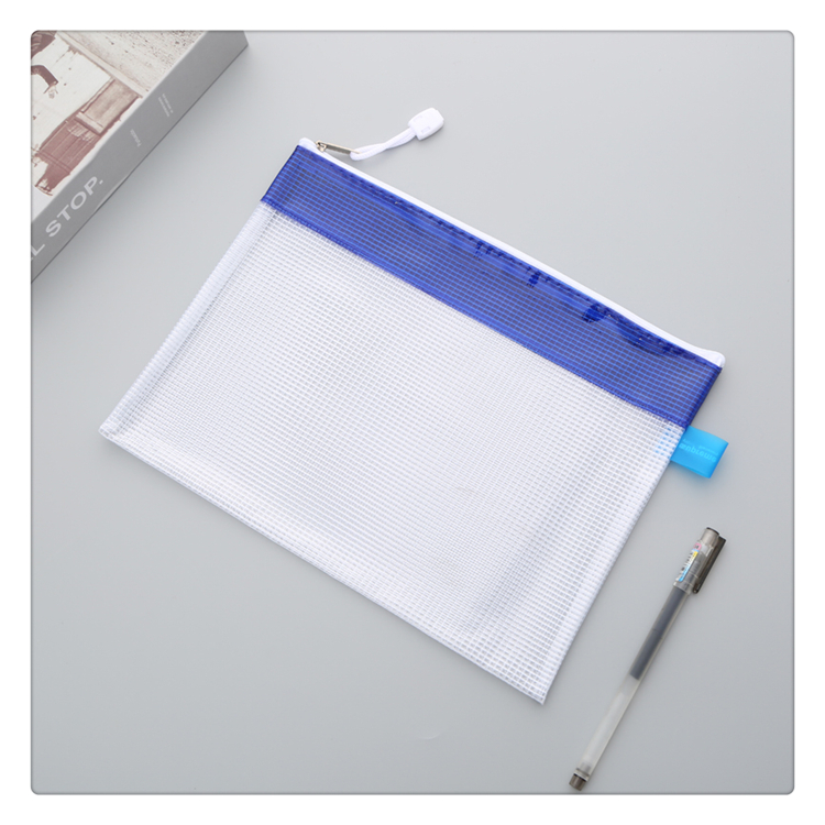Zipper Closure Transparent Grid Stripe Material Bill Voucher Storage Bag Document Organizing Bag Student Stationery Bag Zipper Closure Transparent Grid Stripe Material Bill Voucher Storage Bag Document Organizing Bag Student Stationery Bag