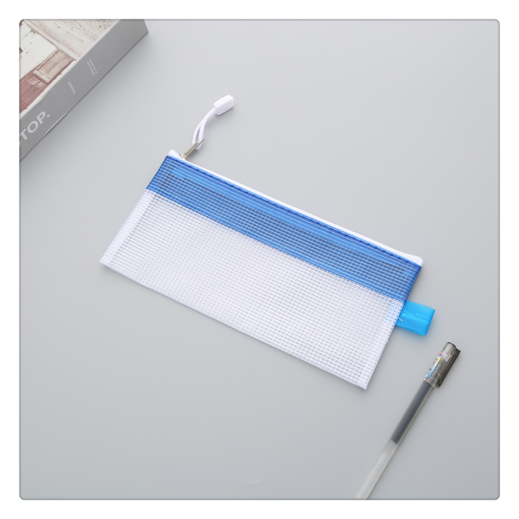 Zipper Closure Transparent Grid Stripe Material Bill Voucher Storage Bag Document Organizing Bag Student Stationery Bag Zipper Closure Transparent Grid Stripe Material Bill Voucher Storage Bag Document Organizing Bag Student Stationery Bag