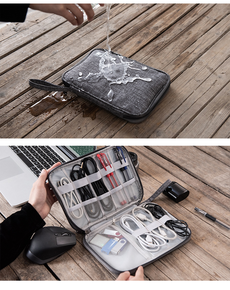 New type of data cable storage bag charger headphone cable U disk arrangement package customized LOGO manufacturers direct sales
