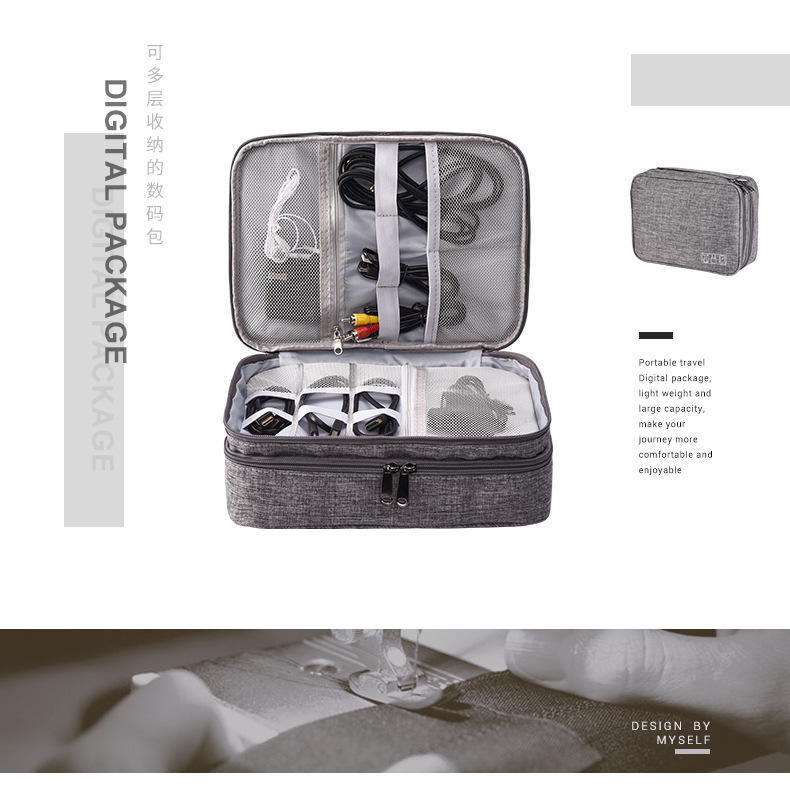 New Three-Layer Digital Packet Storage Bag Multifunction Data Cable Storage Bag Mobile Power Headset Storage Bag Manufacturer