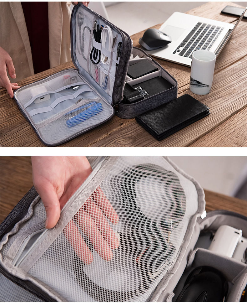 New Three-Layer Digital Packet Storage Bag Multifunction Data Cable Storage Bag Mobile Power Headset Storage Bag Manufacturer