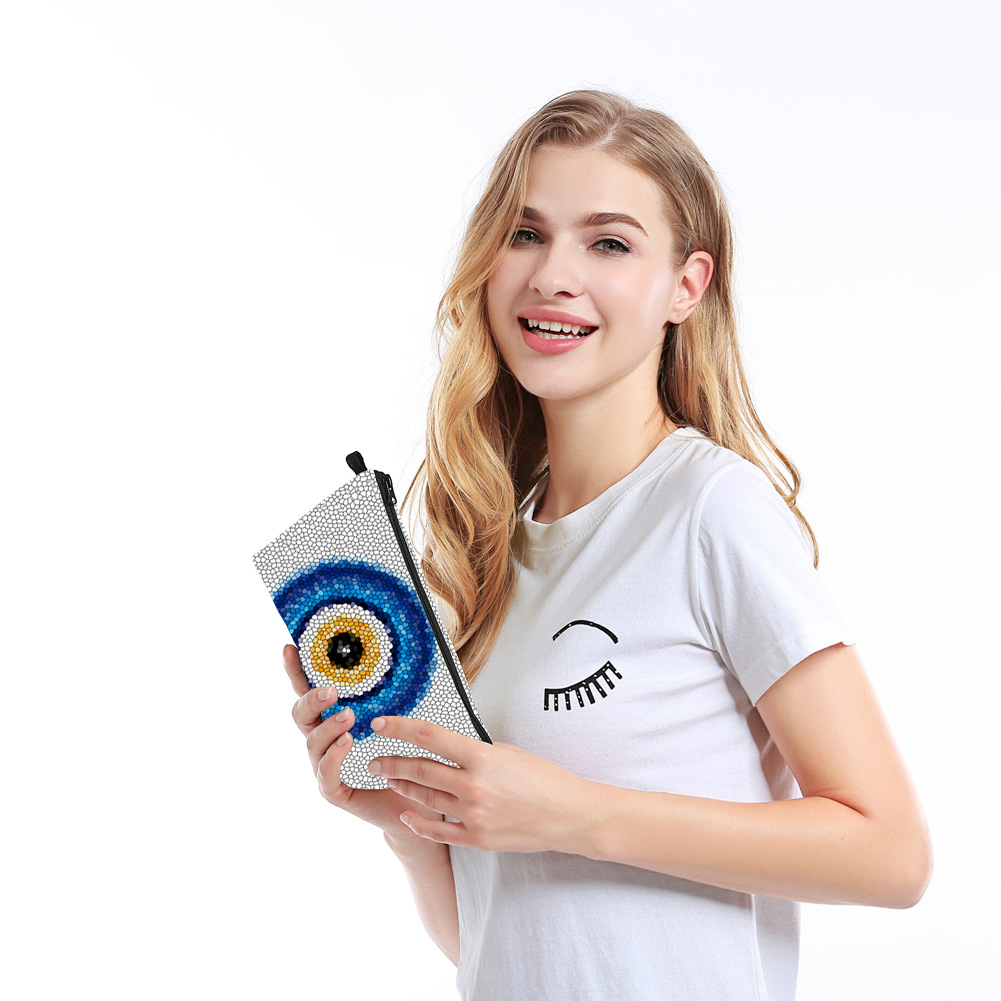 Water-Repellent Cosmetic Bag Evil Eye Printing Cross-Border Travel Storage Bag Clutch Wash Bag