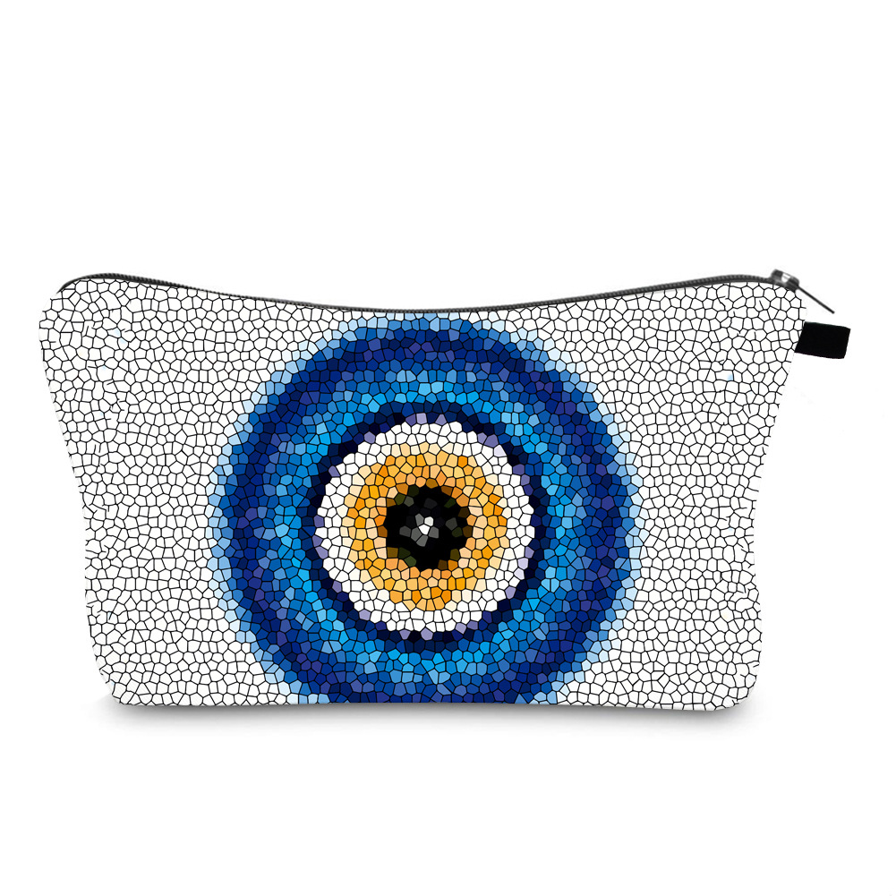 Water-Repellent Cosmetic Bag Evil Eye Printing Cross-Border Travel Storage Bag Clutch Wash Bag