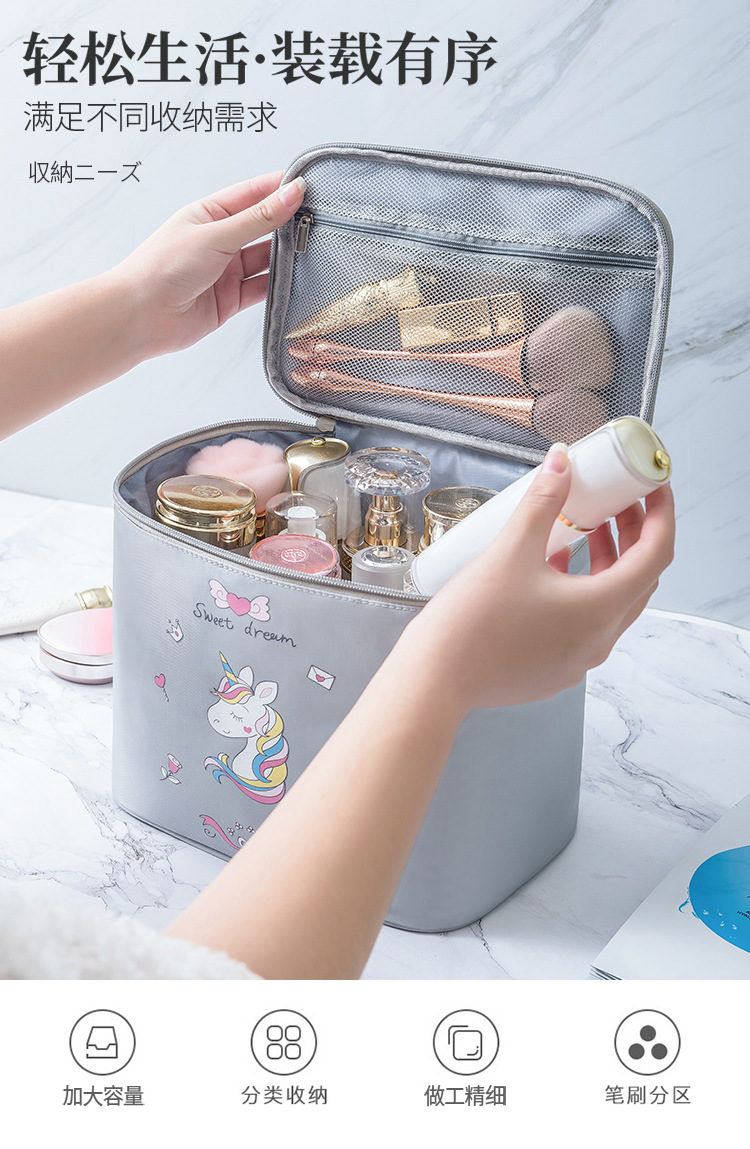 Original Unicorn Cosmetic Bag Large Capacity Korean Style Foldable Waterproof Portable Travel Storage Bag Wash Bag