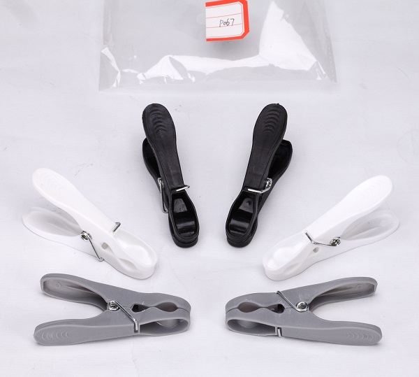 Natural Lin plastic clip household plastic clothes clip black, white and grey Size: 83 * 17 * 10/37mm