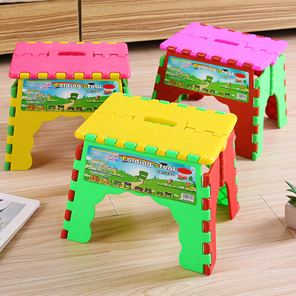 Plastic folding stool thickening stool portable train chair adult stool small bench folding stool