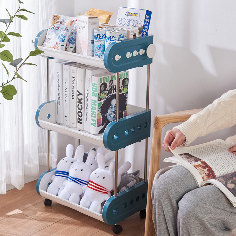 Bathroom Storage Rack Baby Stroller Floor-Standing Kitchen Mobile Bathroom Multi-Layer Large Capacity Storage Rack