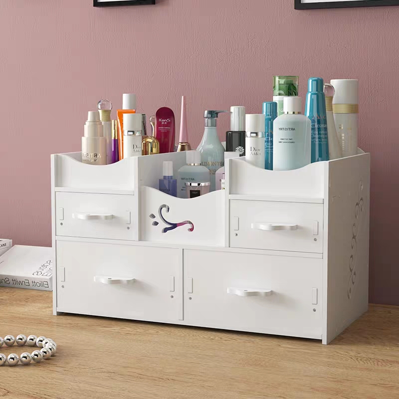 Cosmetics Storage Box with Mirror Large Capacity Simple Home Skin Care Products Dressing Table Storage Rack Zw2701 Cosmetics Storage Box with Mirror Large Capacity Simple Home Skin Care Products Dressing Table Storage Rack Zw2701