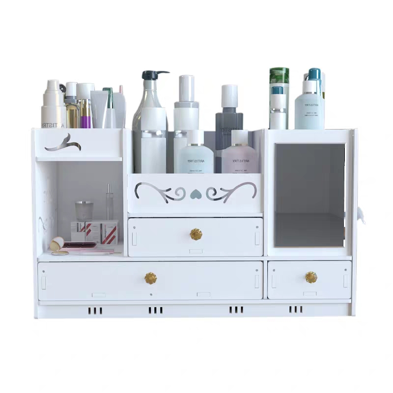 Cosmetics Storage Box with Mirror Large Capacity Simple Home Skin Care Products Dressing Table Storage Rack Zw2701 Cosmetics Storage Box with Mirror Large Capacity Simple Home Skin Care Products Dressing Table Storage Rack Zw2701