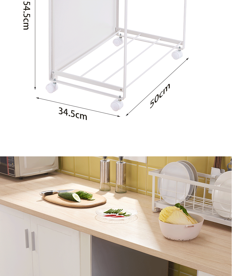 Iron Classification Trash Rack Three-Grid Mobile Pulley Wet and Dry Classification Garbage Rack Indoor and Outdoor Garbage Bag Storage Rack